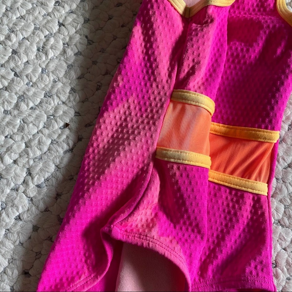 OshKosh B’Gosh Swimsuit 6x girls one piece neon pink FABRIC - Picture 4 of 9
